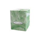 Marble Satin Cube Deck Box - Lime Green / White 1