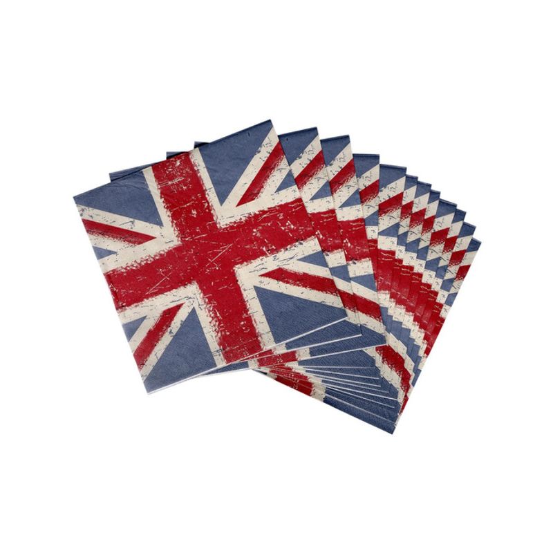 Union Jack Vintage Style Print Paper Napkins Adult White_1