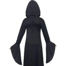 Vamp Costume Kids Red Black Hooded Dress with Lace Up Detail 2