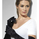 Velveteen Gloves Adult Black Long 53cm Costume Accessory 2