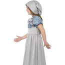 Victorian School Girl Kids Costume Grey Dress Hat 3