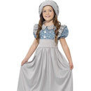 Victorian School Girl Kids Costume Grey Dress Hat 1