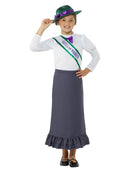 Victorian Suffragette Costume Kids Grey 4