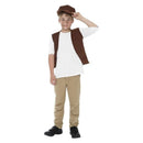 Victorian Urchin Set Brown Kids Waistcoat Cap Instant Costume 1