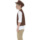 Victorian Urchin Set Brown Kids Waistcoat Cap Instant Costume 3