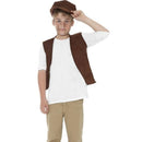 Victorian Urchin Set Brown Kids Waistcoat Cap Instant Costume 4