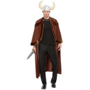 Viking Costume Adult Brown Cape and Horned Helmet 1