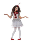 Vintage Clown Girl Costume Child Grey Dress with Headband 1
