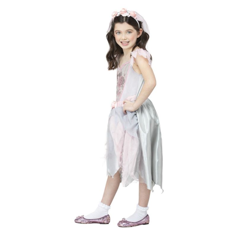 Vintage Ghost Bride Costume Child Pink_3