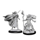 Elf Fighter and Elf Cleric Magic the Gathering Unpainted Miniatures W14 Miniature Game by Wiz Kids 1