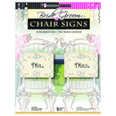 Wedding Mr and Mrs Chair Signs Bride Groom Seat Badge 1