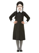 Wednesday Addams Gothic School Girl Costume Child Black Dress 2