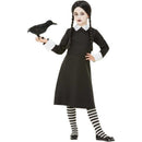Wednesday Addams Gothic School Girl Costume Child Black Dress 1