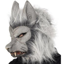 Werewolf Mask Adult Grey Latex Full Overhead with Fur Horror Costume Accessory 2