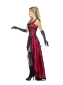 Western Brothel Babe Costume Authentic Deluxe Adult Burgundy Dress and Corset 2