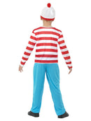 Kids Wheres Wally Costume Red and White Top Blue Trousers Glasses and Hat 3