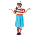 Wheres Wally Wenda Deluxe Costume Childs Dress Hat Tights and Glasses 1