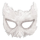 White Feather Eye Mask Masks Unisex 1