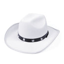 White Felt Cowboy Studded Hat Adult 1