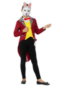 White Rabbit Costume Kids Red Jacket Mask 4