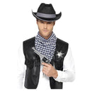 Wild West Sheriffs Kit Adult Black Waistcoat Scarf Hat Badge 2