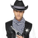 Wild West Sheriffs Kit Adult Black Waistcoat Scarf Hat Badge 1