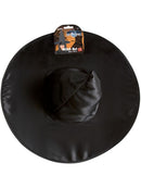 Witch Hat Black Shiny Fabric Wired Adult Costume Accessory 3