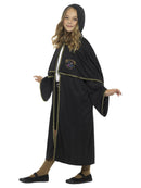 Wizard Cloak Unisex Kids Black 3/4 Length Hooded Robe with Magical Detailing 2