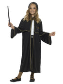 Wizard Cloak Unisex Kids Black 3/4 Length Hooded Robe with Magical Detailing 4