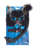 Womens Black Glitter Cat Set Instant Disguise Female Halloween Costume 1