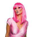 Womens Chic Doll Neon Pink Wigs Female Halloween Costume 3