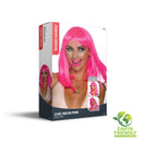 Womens Chic Doll Neon Pink Wigs Female Halloween Costume 1