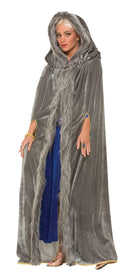 Womens Faux Fur Trimmed Cape Grey Female Adult Costume Halloween 1