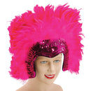 Womens Feather Headdress Pink Deluxe Costume Accessories Female Halloween 1