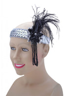 Womens Flapper Hband Silver Sequin Band Deluxe Costume Accessories Female Halloween 1