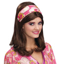 Womens Flower Power Headband Pink Costume Accessories Female Halloween 1
