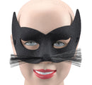Womens Glitter Cat + Whiskers Eye Mask Masks Female Halloween Costume 1