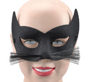 Womens Glitter Cat + Whiskers Eye Mask Masks Female Halloween Costume 1