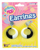 Womens Mod Earrings Black White Costume Accessories Female Halloween 1