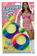 Womens Mod Earrings Rainbow Costume Accessories Female Halloween 1