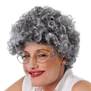 Womens Old Lady Curly Wigs Female Halloween Costume 1