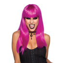 Womens Passion Long Neon Purple Wigs Female Halloween Costume 3