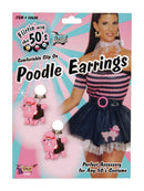 Womens Pink Poodle Earrings Costume Accessories Female Halloween 1