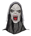Womens Shrieking Banshee Mask With Hood Rubber Masks Female Halloween Costume 1