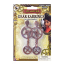 Womens Steampunk Gear Earrings Brown Costume Accessories Female Halloween 1