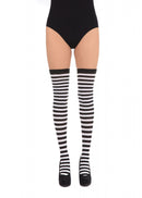 Womens Striped Stockings Black White Costume Accessories Female Halloween 1