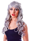 Womens Temptress Gothic Silver Grey Wigs Female Halloween Costume 1