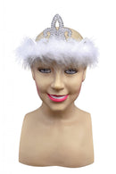 Womens Tiara Silver Plastic Marabou Costume Accessories Female Halloween 1