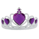Womens Tiara Silver Plastic + Purple Stone General Accesories Female Halloween Costume 1