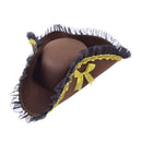 Womens Tricorn Hat Brown Pirate Lady Hats Female Halloween Costume 1